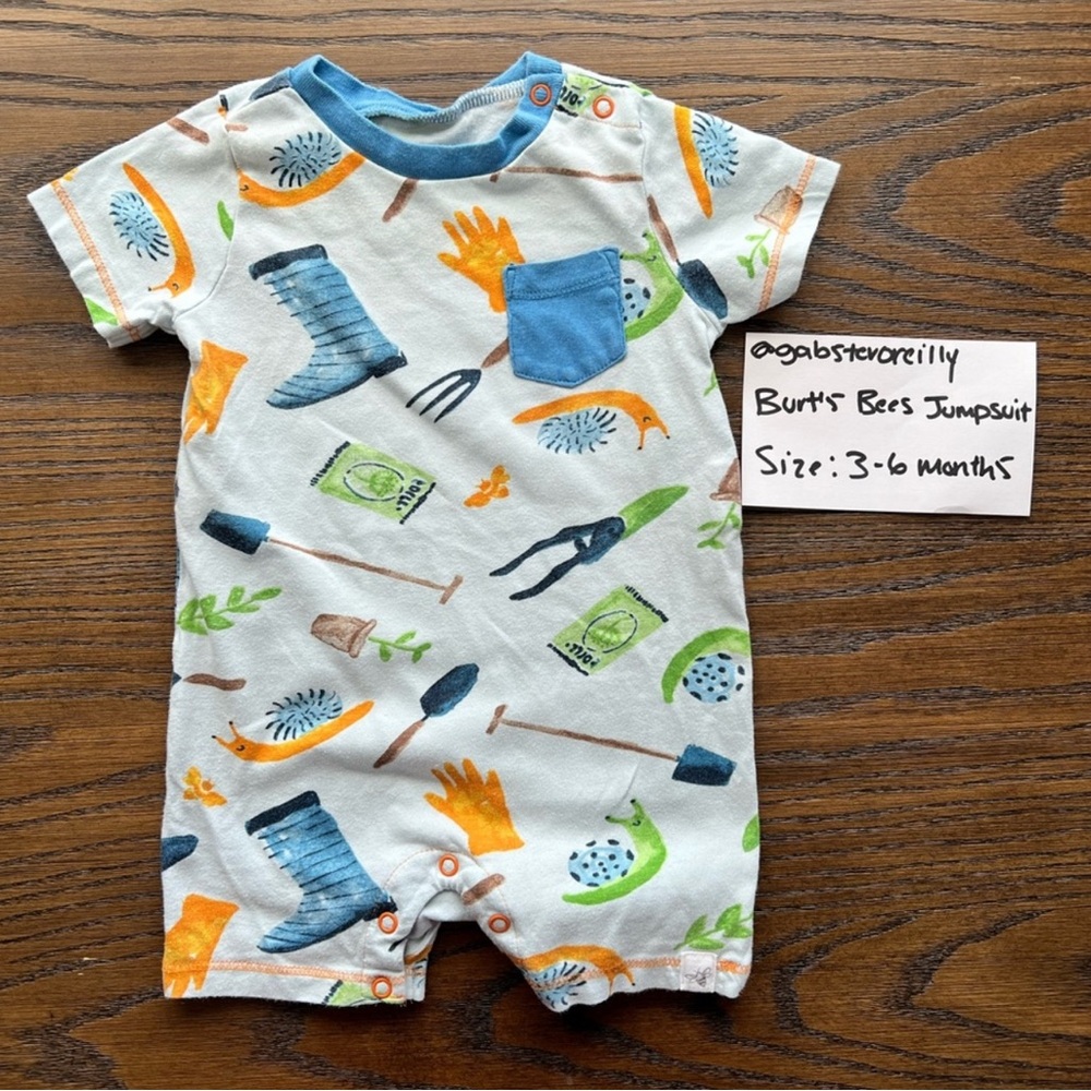 Burt’s Bees Colorful Garden Print Baby Jumpsuit